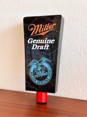 Genuine Draft Black & Red Tap Handle Cold Filtered Bar Decor